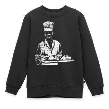 Bäcker Backen - Kinder Premium Organic Sweatshirt - Schwarz - Vorne - AI Model Kid Female (0cm)