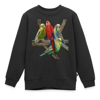 Wellensittich - Kinder Premium Organic Sweatshirt - Schwarz - Vorne - AI Model Kid Female (0cm)