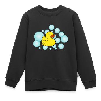 Canards de bain - Sweat Premium enfant bio - noir - Devant - AI Model Kid Female (0cm)