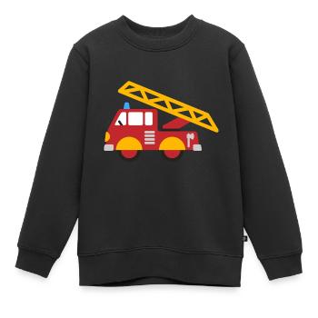 les pompiers - Sweat Premium enfant bio - noir - Devant - AI Model Kid Female (0cm)