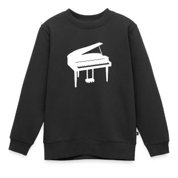 Piano piano - Sweat Premium enfant bio - noir - Devant - AI Model Kid Female (0cm)