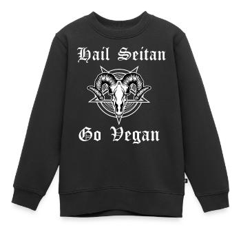 Hail seitan go vegan - Kids Premium Organic Sweatshirt - black - Front - AI Model Kid Female (0cm)