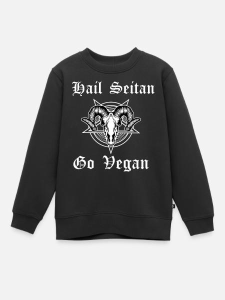 Hail seitan go vegan - Kinder Premium Organic Sweatshirt - Schwarz