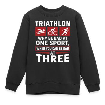 Triathlon Geschenk Triathlon Triathlon Triathlet - Kinder Premium Organic Sweatshirt - Schwarz - Vorne - AI Model Kid Female (0cm)