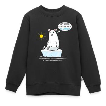 Klimawandel Umweltschutz Erderwärmung Eisbär - Kinder Premium Organic Sweatshirt - Schwarz - Vorne - AI Model Kid Female (0cm)