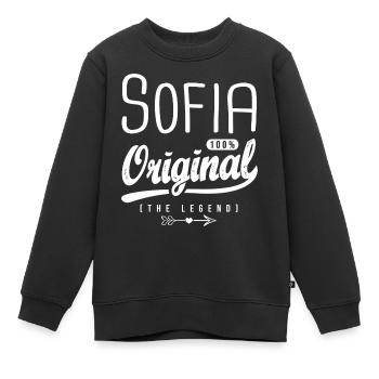 Sofia ORIGINAL personnalisé prénom arabe Sofia - Sweat Premium enfant bio - noir - Devant - AI Model Kid Female (0cm)