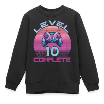 10 Birthday Level 10 Complete Retro Boys Gamer - Kids Premium Organic Sweatshirt - black - Front - AI Model Kid Female (0cm)