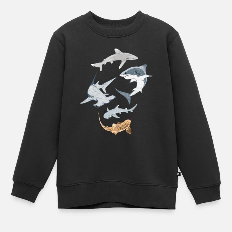 Requins - Sweat Premium enfant bio - noir