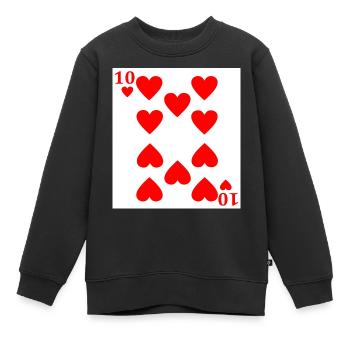 10 of Hearts 2 - Kinder Premium Organic Sweatshirt - Schwarz - Vorne - AI Model Kid Female (0cm)
