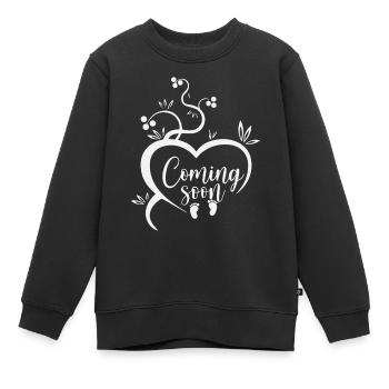 Schwangerschaft - Kinder Premium Organic Sweatshirt - Schwarz - Vorne - AI Model Kid Female (0cm)