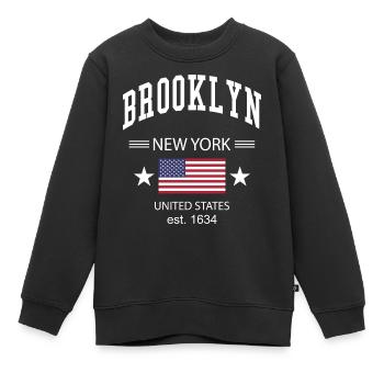 Brooklyn - Kinder Premium Organic Sweatshirt - Schwarz - Vorne - AI Model Kid Female (0cm)