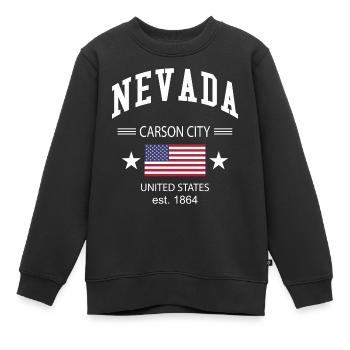 Nevada - Kinder Premium Organic Sweatshirt - Schwarz - Vorne - AI Model Kid Female (0cm)