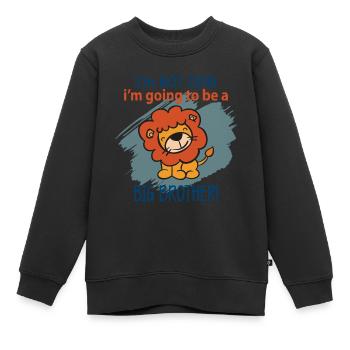 Grand Frère Lion - Sweat Premium enfant bio - noir - Devant - AI Model Kid Female (0cm)