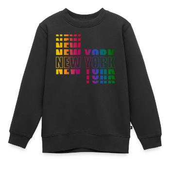New York - Kinder Premium Organic Sweatshirt - Schwarz - Vorne - AI Model Kid Female (0cm)