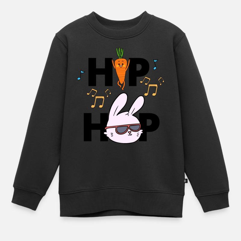 Hip Hop Drôle lapin de Pâques Jeu de mots - Sweat Premium enfant bio - noir