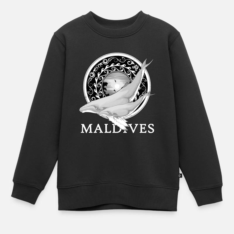 Buckelwale Malediven - Kinder Premium Organic Sweatshirt - Schwarz
