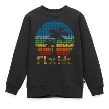 8bit Retro Florida Urlaub - Kinder Premium Organic Sweatshirt - Schwarz - Vorne - AI Model Kid Female (0cm)