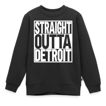 Detroit - Sweat Premium enfant bio - noir - Devant - AI Model Kid Female (0cm)