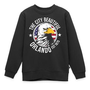 Orlando Floride - Sweat Premium enfant bio - noir - Devant - AI Model Kid Female (0cm)