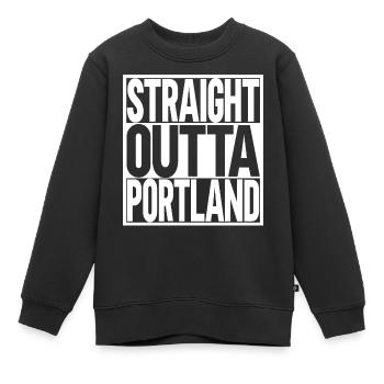 Portland - Sweat Premium enfant bio - noir - Devant - AI Model Kid Female (0cm)