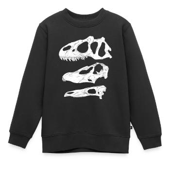 Allosaurus Diplodocus Stegosaurus - Sweat Premium enfant bio - noir - Devant - AI Model Kid Female (0cm)
