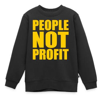 People not profit - Sweat Premium enfant bio - noir - Devant - AI Model Kid Female (0cm)