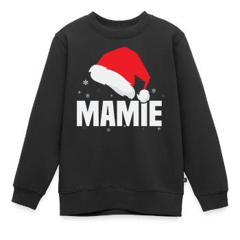 Mamie noël, Noël cadeau Mamie - Sweat Premium enfant bio - noir - Devant - AI Model Kid Female (0cm)