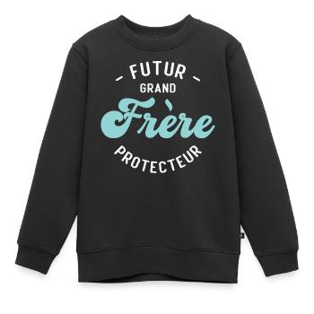 Futur Grand frère Protecteur - Sweat Premium enfant bio - noir - Devant - AI Model Kid Female (0cm)