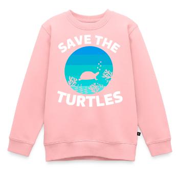 Rétro Créature Marine Océan Animal Sauvez les Tortues - Sweat Premium enfant bio - rose - Devant - AI Model Kid Female (0cm)