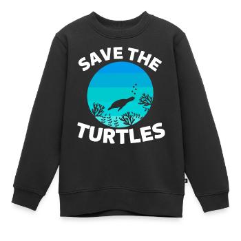 Amoureux des animaux de mer Cadeau Tortue - Sweat Premium enfant bio - noir - Devant - AI Model Kid Female (0cm)