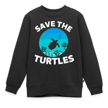 Amoureux des animaux Animal de mer Cadeau Tortue - Sweat Premium enfant bio - noir - Devant - AI Model Kid Female (0cm)