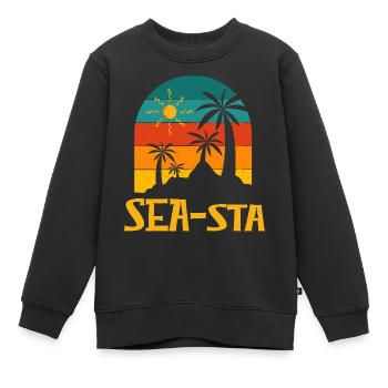 Seasta Beach Summer Ocean Tropical Seaside Trip - Kids Premium Organic Sweatshirt - black - Front - AI Model Kid Female (0cm)