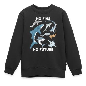 Pas d’ailerons Pas d’espèces de requins futures - Sweat Premium enfant bio - noir - Devant - AI Model Kid Female (0cm)
