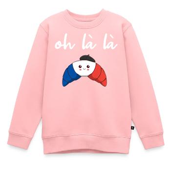 Frankreich Croissant oh là là Geschenkidee süß - Kinder Premium Organic Sweatshirt - Rosa - Vorne - AI Model Kid Female (0cm)