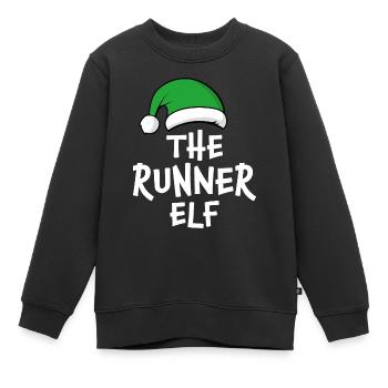 L’elfe coureur - Sweat Premium enfant bio - noir - Devant - AI Model Kid Female (0cm)