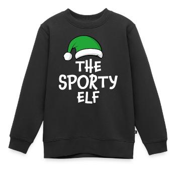 Der sportliche Elf - Kinder Premium Organic Sweatshirt - Schwarz - Vorne - AI Model Kid Female (0cm)