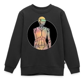 Android - Intelligence artificielle - Sweat Premium enfant bio - noir - Devant - AI Model Kid Female (0cm)