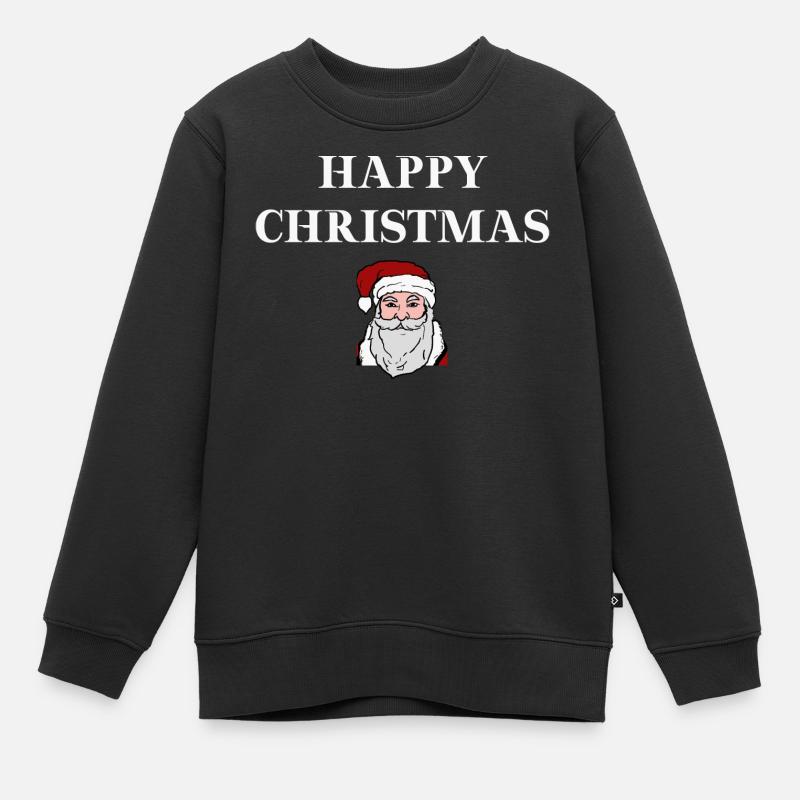 Santa Happy Christmas Weihnachtsmann Geschenkidee - Kinder Premium Organic Sweatshirt - Schwarz