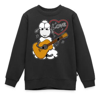 Akustische Gitarre spielen - Kinder Premium Organic Sweatshirt - Schwarz - Vorne - AI Model Kid Female (0cm)