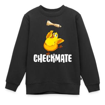 Schach Schachmatt Schachspieler "checkmate" - Kinder Premium Organic Sweatshirt - Schwarz - Vorne - AI Model Kid Female (0cm)
