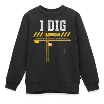 Je creuse Hanoukka - Sweat Premium enfant bio - noir - Devant - AI Model Kid Female (0cm)