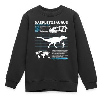 Fiche technique du Daspletosaurus - Sweat Premium enfant bio - noir - Devant - AI Model Kid Female (0cm)
