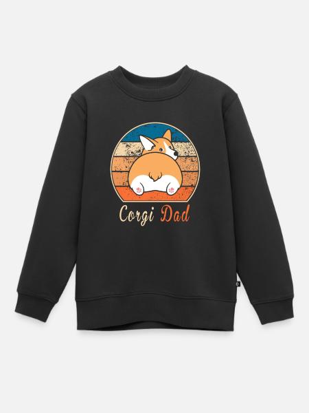 Corgi Dad Rétro Vintage Corgi Dad - Sweat Premium enfant bio - noir