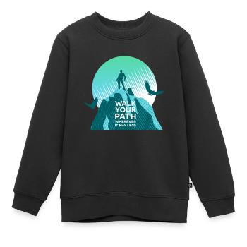 Marchez votre chemin - Sweat Premium enfant bio - noir - Devant - AI Model Kid Female (0cm)