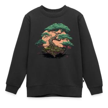 Bildende Kunst des Bonsai - Kinder Premium Organic Sweatshirt - Schwarz - Vorne - AI Model Kid Female (0cm)