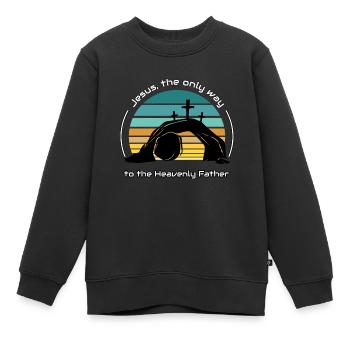 Jesus, der einzige Weg - Kinder Premium Organic Sweatshirt - Schwarz - Vorne - AI Model Kid Female (0cm)