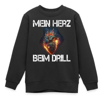 Herz Adrenalin Angeln Drillen - Kinder Premium Organic Sweatshirt - Schwarz - Vorne - AI Model Kid Female (0cm)