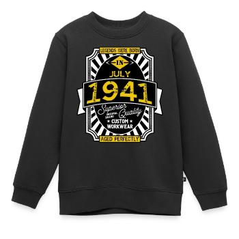 1941 JULI - Kinder Premium Organic Sweatshirt - Schwarz - Vorne - AI Model Kid Female (0cm)