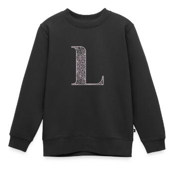 Mandala Monogram Initial in Dusky Pink - Letter L - Kids Premium Organic Sweatshirt - black - Front - AI Model Kid Female (0cm)