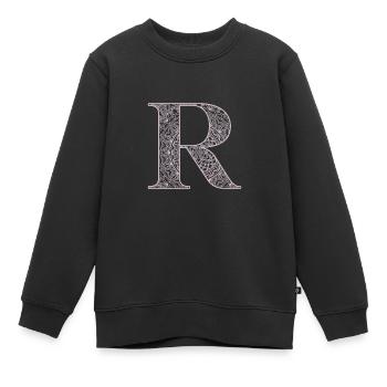 Mandala Monogram Initial in Dusky Pink - Letter R - Kids Premium Organic Sweatshirt - black - Front - AI Model Kid Female (0cm)